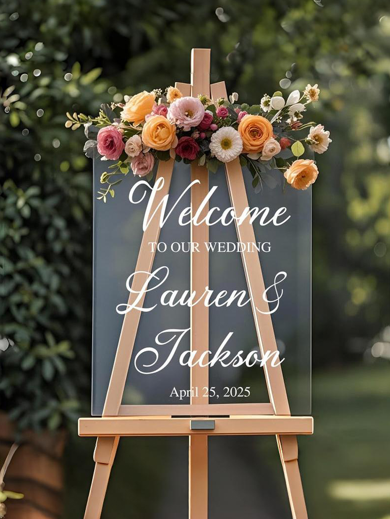 Large Transparent Acrylic Wedding Welcome Sign
